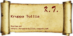 Kruppa Tullia névjegykártya